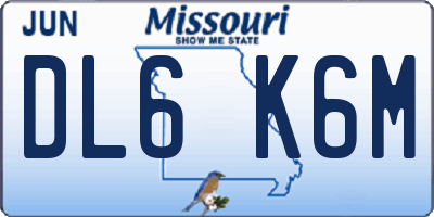 MO license plate DL6K6M