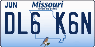 MO license plate DL6K6N