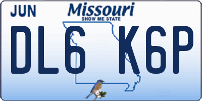 MO license plate DL6K6P