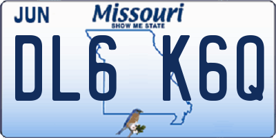 MO license plate DL6K6Q