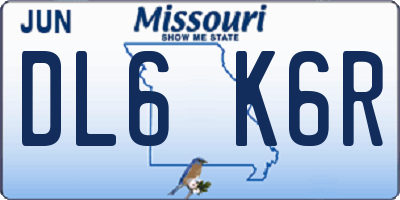 MO license plate DL6K6R