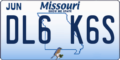 MO license plate DL6K6S