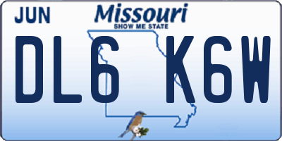 MO license plate DL6K6W