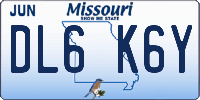 MO license plate DL6K6Y