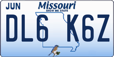 MO license plate DL6K6Z