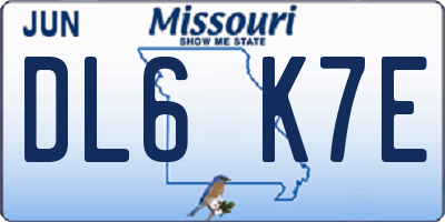 MO license plate DL6K7E