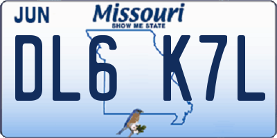 MO license plate DL6K7L