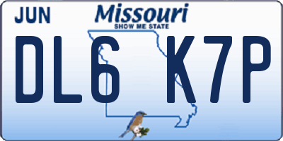 MO license plate DL6K7P