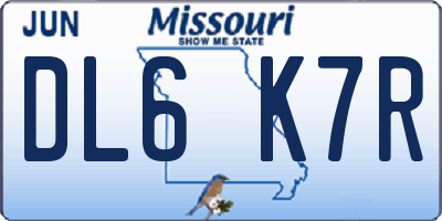 MO license plate DL6K7R