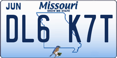 MO license plate DL6K7T