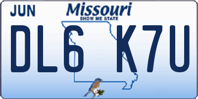 MO license plate DL6K7U