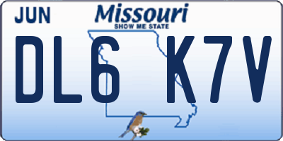 MO license plate DL6K7V