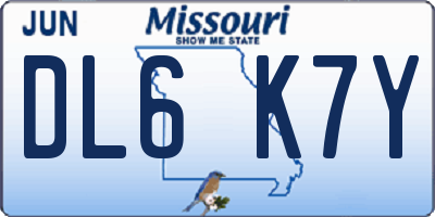 MO license plate DL6K7Y