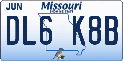 MO license plate DL6K8B