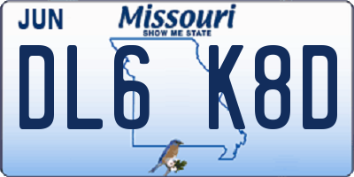MO license plate DL6K8D