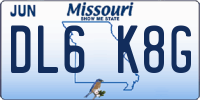 MO license plate DL6K8G