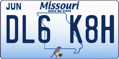 MO license plate DL6K8H