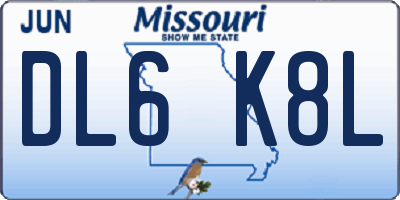 MO license plate DL6K8L