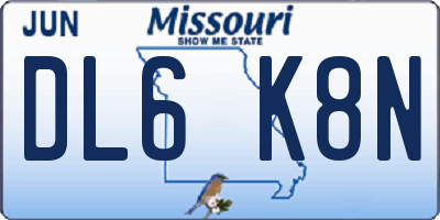 MO license plate DL6K8N
