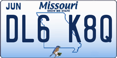 MO license plate DL6K8Q