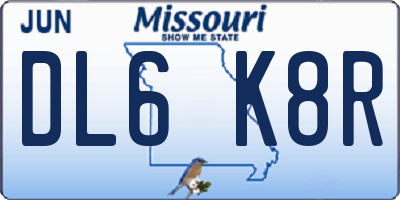 MO license plate DL6K8R