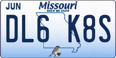 MO license plate DL6K8S