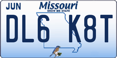 MO license plate DL6K8T