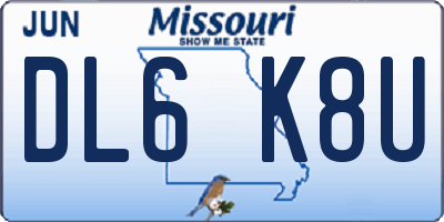 MO license plate DL6K8U