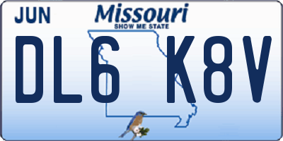 MO license plate DL6K8V