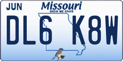 MO license plate DL6K8W