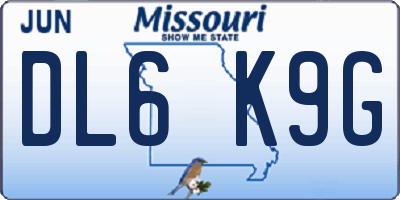 MO license plate DL6K9G