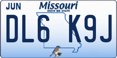 MO license plate DL6K9J