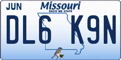 MO license plate DL6K9N