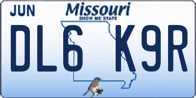 MO license plate DL6K9R