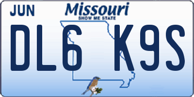 MO license plate DL6K9S