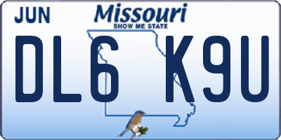 MO license plate DL6K9U