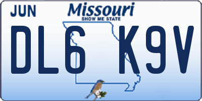 MO license plate DL6K9V