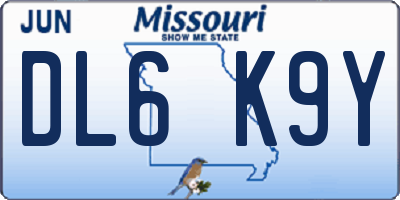 MO license plate DL6K9Y