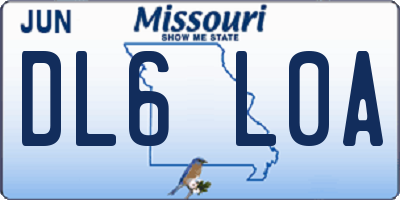 MO license plate DL6L0A