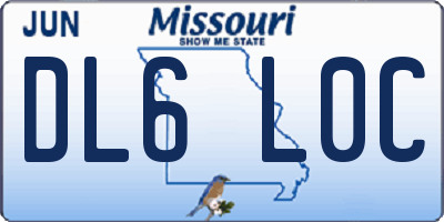 MO license plate DL6L0C