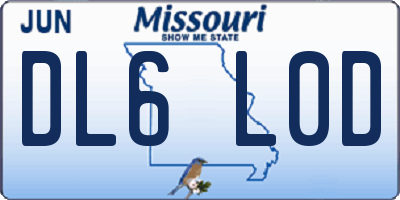MO license plate DL6L0D