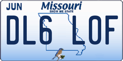 MO license plate DL6L0F