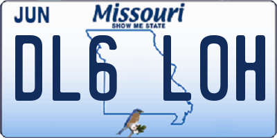 MO license plate DL6L0H