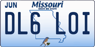 MO license plate DL6L0I