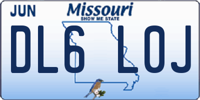 MO license plate DL6L0J