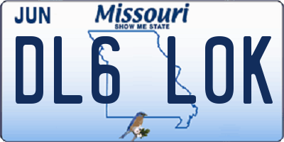 MO license plate DL6L0K