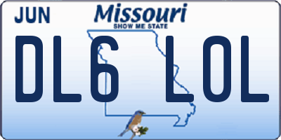 MO license plate DL6L0L