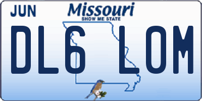 MO license plate DL6L0M
