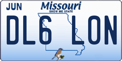 MO license plate DL6L0N