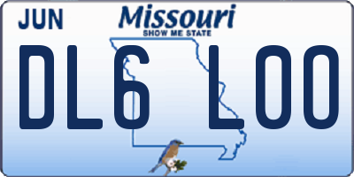 MO license plate DL6L0O